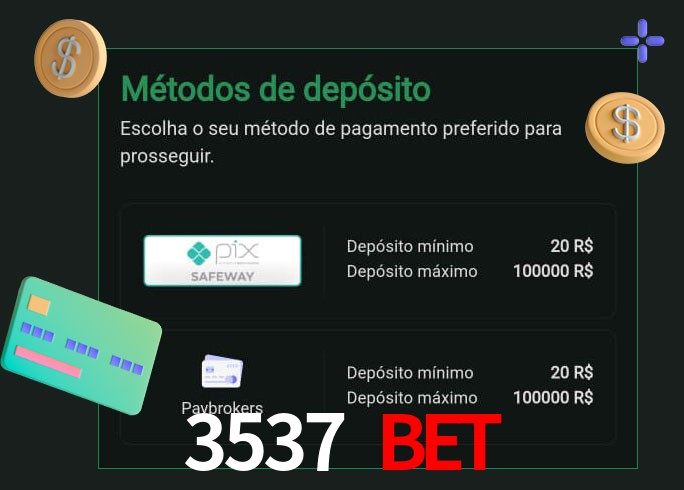 O cassino 3537 bet oferece uma grande variedade de métodos de pagamento